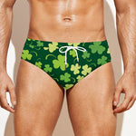 Green Clover Saint Patrick's Day Print Men's Swim Briefs