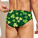 Green Clover Saint Patrick's Day Print Men's Swim Briefs