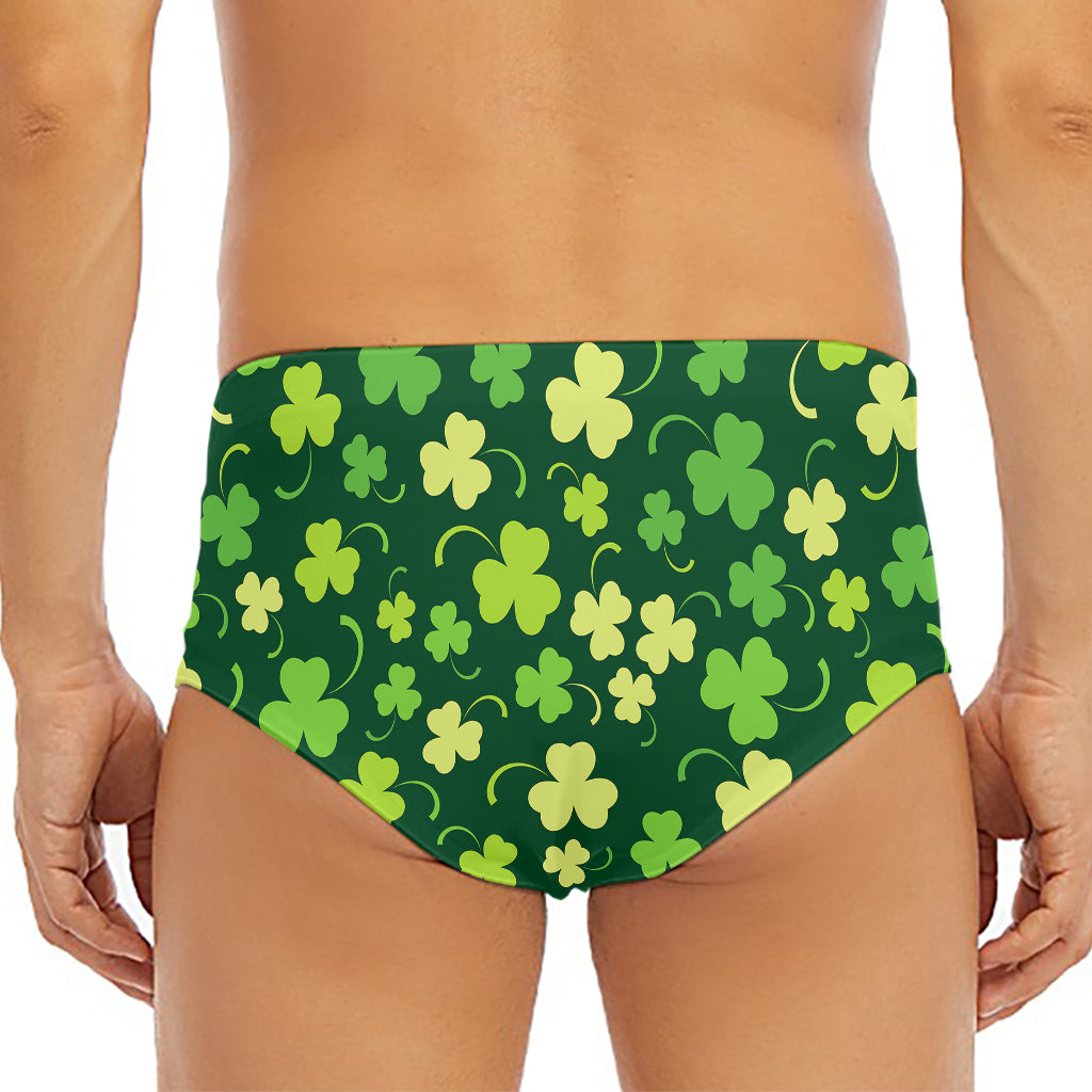 Green Clover Saint Patrick's Day Print Men's Triangle Swim Briefs