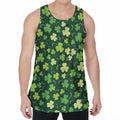 Green Clover Saint Patrick's Day Print Men's Velvet Tank Top