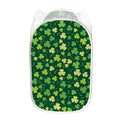 Green Clover Saint Patrick's Day Print Mesh Laundry Hamper