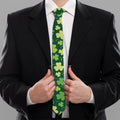 Green Clover Saint Patrick's Day Print Necktie