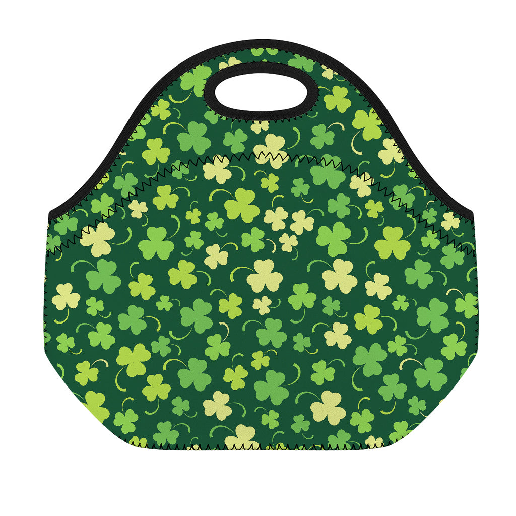 Green Clover Saint Patrick's Day Print Neoprene Lunch Bag