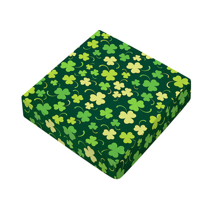 Green Clover Saint Patrick's Day Print Outdoor Seat Cushion Cover