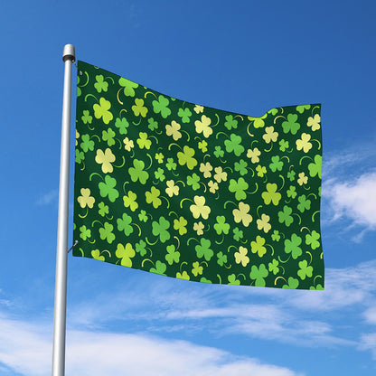 Green Clover Saint Patrick's Day Print Polyester Flag
