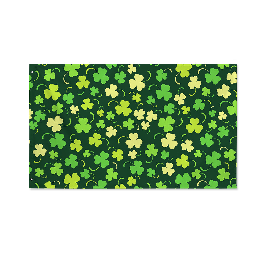 Green Clover Saint Patrick's Day Print Polyester Flag
