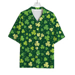 Green Clover Saint Patrick's Day Print Rayon Hawaiian Shirt