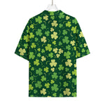 Green Clover Saint Patrick's Day Print Rayon Hawaiian Shirt