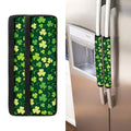 Green Clover Saint Patrick's Day Print Refrigerator Handle Covers