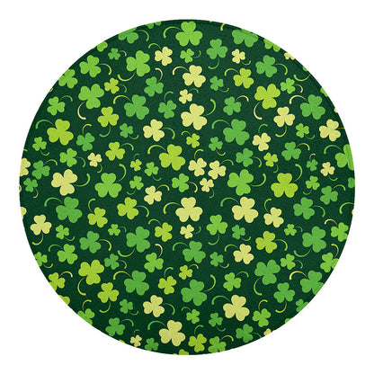 Green Clover Saint Patrick's Day Print Round Blanket