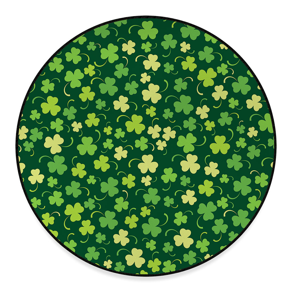 Green Clover Saint Patrick's Day Print Round Floor Mat