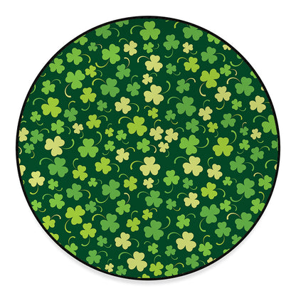 Green Clover Saint Patrick's Day Print Round Floor Mat