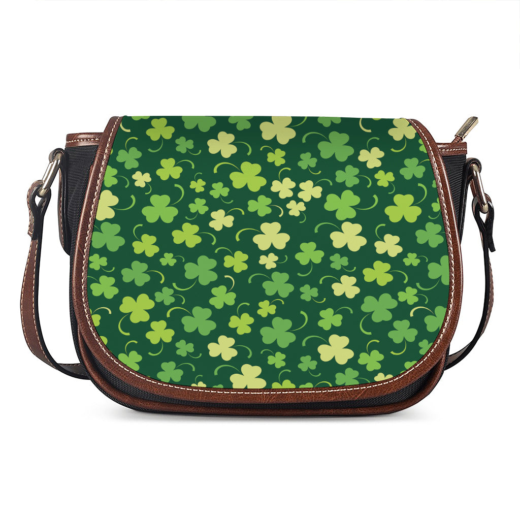 Green Clover Saint Patrick's Day Print Saddle Bag