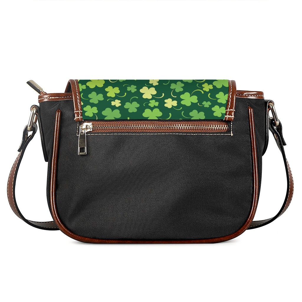 Green Clover Saint Patrick's Day Print Saddle Bag
