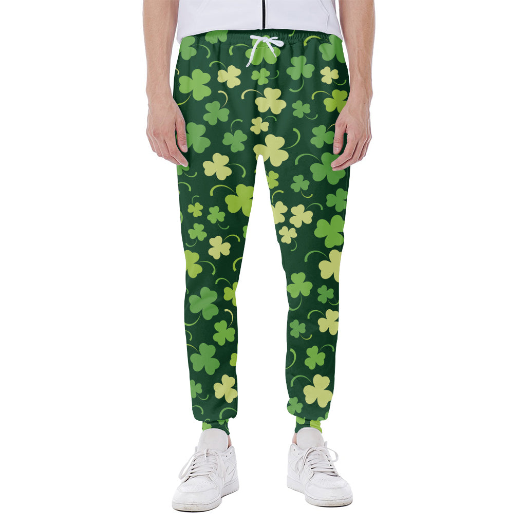 Green Clover Saint Patrick's Day Print Scuba Joggers