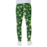 Green Clover Saint Patrick's Day Print Scuba Joggers