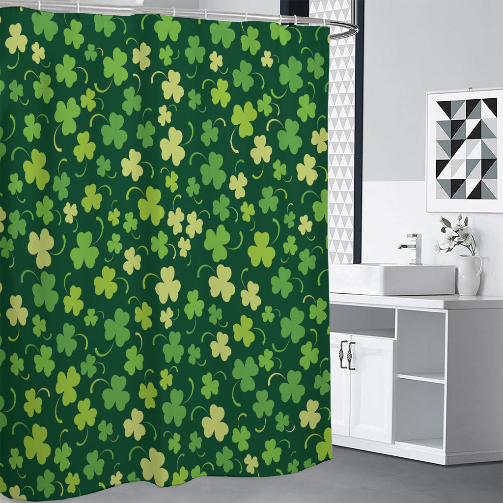 Green Clover Saint Patrick's Day Print Shower Curtain