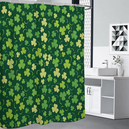 Green Clover Saint Patrick's Day Print Shower Curtain