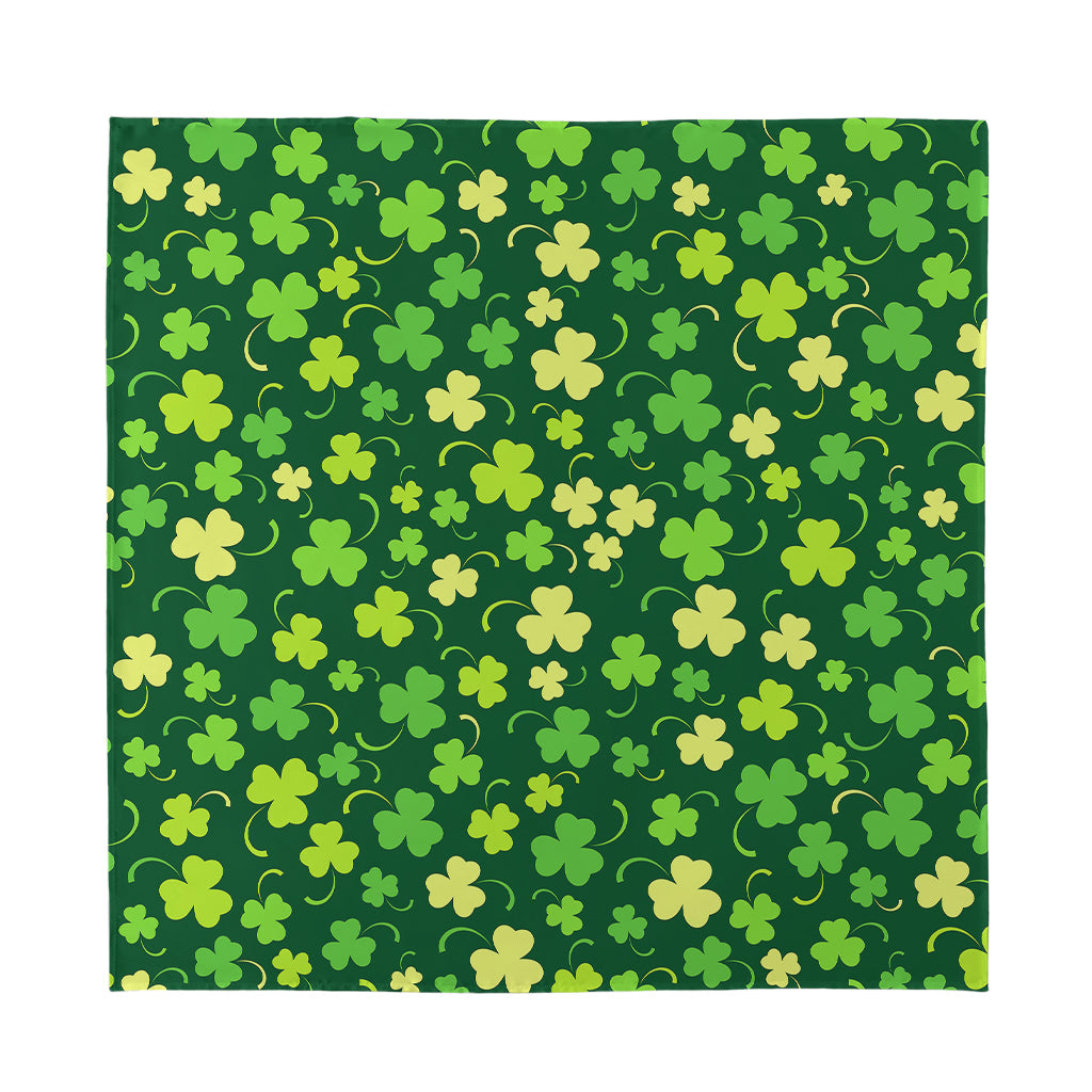 Green Clover Saint Patrick's Day Print Silk Bandana