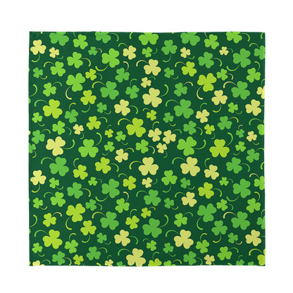 Green Clover Saint Patrick's Day Print Silk Bandana