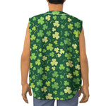 Green Clover Saint Patrick's Day Print Sleeveless Baseball Jersey