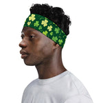 Green Clover Saint Patrick's Day Print Sports Headband