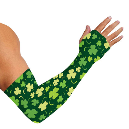 Green Clover Saint Patrick's Day Print Sun Protection Arm Sleeves