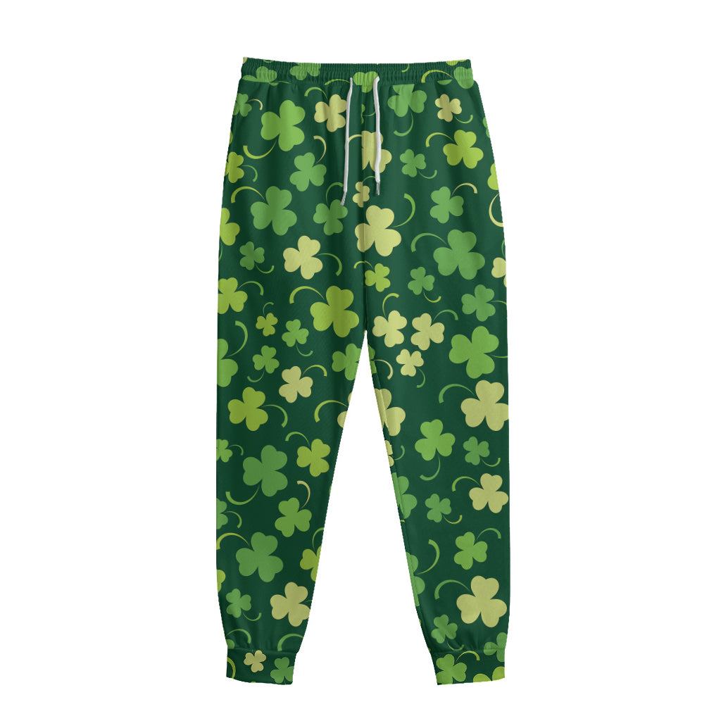 Green Clover Saint Patrick's Day Print Sweatpants