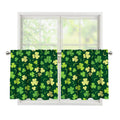 Green Clover Saint Patrick's Day Print Tier Curtains