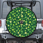 Green Clover Saint Patrick's Day Print Tire Cover With Camera Hole