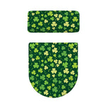 Green Clover Saint Patrick's Day Print Toilet Lid And Tank Cover Set