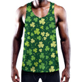Green Clover Saint Patrick's Day Print Men's Workout Tank Top