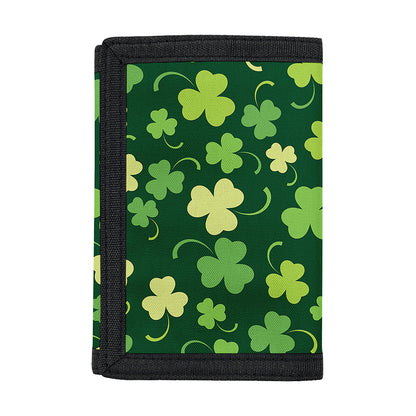 Green Clover Saint Patrick's Day Print Trifold Wallet