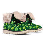 Green Clover Saint Patrick's Day Print Winter Boots