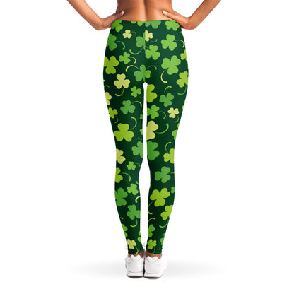 Green Clover Saint Patrick's Day Print Women's Leggings