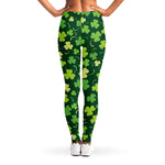 Green Clover Saint Patrick's Day Print Women's Leggings