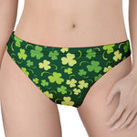 Green Clover Saint Patrick's Day Print Women's Thong