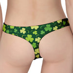 Green Clover Saint Patrick's Day Print Women's Thong