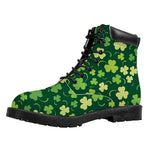 Green Clover Saint Patrick's Day Print Work Boots