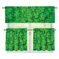 Green Clover St. Patrick's Day Print 3 Piece Kitchen Curtains