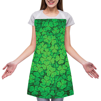 Green Clover St. Patrick's Day Print Adjustable Apron