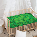 Green Clover St. Patrick's Day Print Baby Crib Sheet