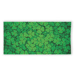 Green Clover St. Patrick's Day Print Beach Towel
