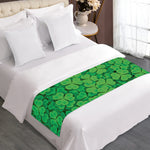 Green Clover St. Patrick's Day Print Bed Runner