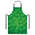 Green Clover St. Patrick's Day Print Bib Apron With Pocket