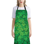 Green Clover St. Patrick's Day Print Bib Apron With Pocket