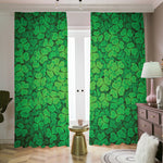 Green Clover St. Patrick's Day Print Blackout Pencil Pleat Curtains