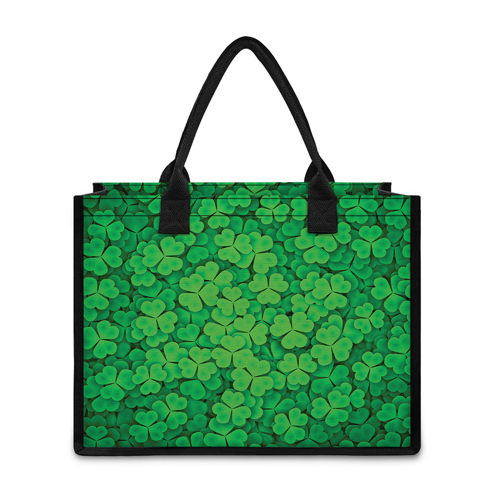 Green Clover St. Patrick's Day Print Canvas Tote Bag
