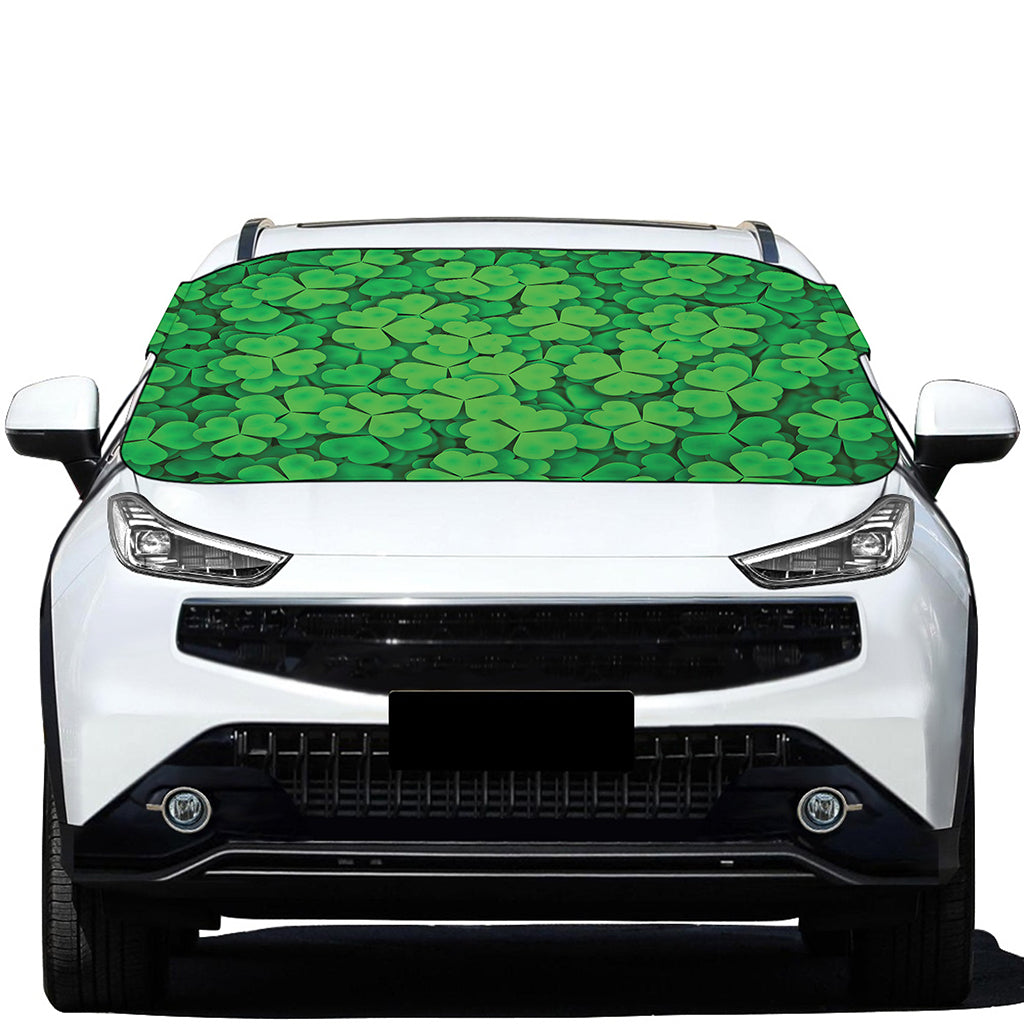 Green Clover St. Patrick's Day Print Car Windshield Snow Cover