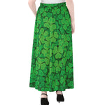 Green Clover St. Patrick's Day Print Chiffon Maxi Skirt